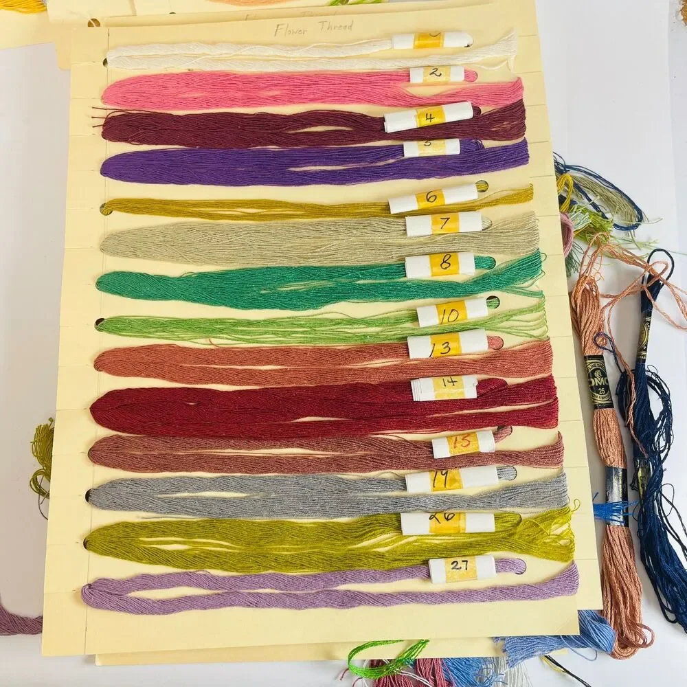 LOT 140 Vintage Embroidery Floss Skeins Assorted Colors DMC & More Craft Thread